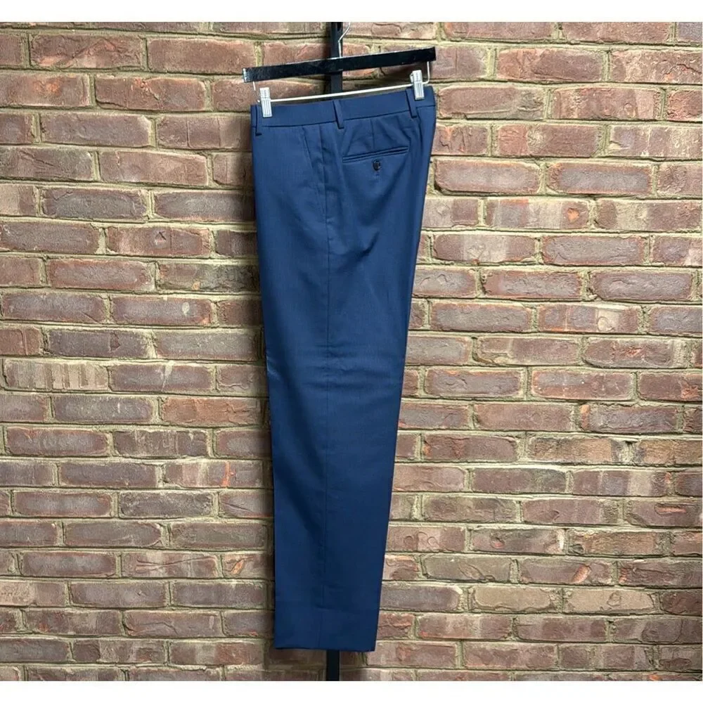 Jos. A. Bank Men’s Blue 100% Wool Traveler Slim Fit Suit Size 40L 34Rx33.5
